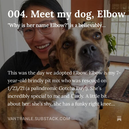 Meet my dog, Elbow